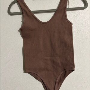 Zara Chocolate Ribbed Kids Bodysuit